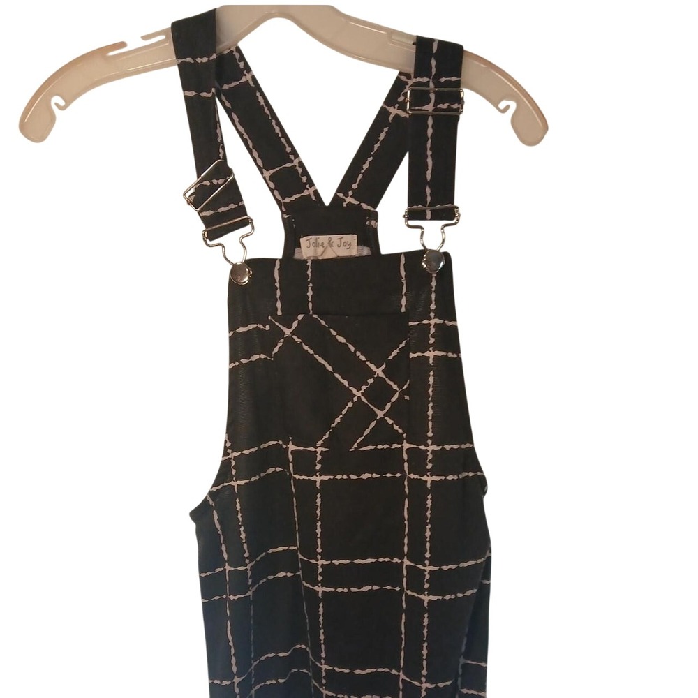 Jolie & Joy Black White Grid Overall Skirt Pinafore Girls Size L 14 16‎